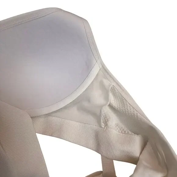 Women's White Jockey Racerback Sports Bra Molded Cup Adjustable Straps Medium - Picture 4 of 16